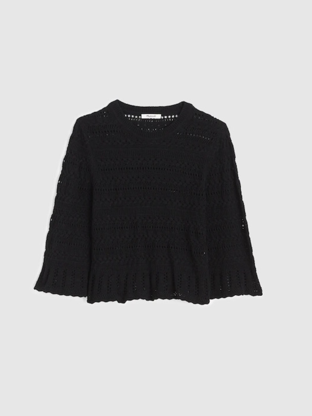 Madewell NWOT Black Crochet Knit Sweater